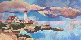 Painting, Landscape painting, impasto modern art, Dasha Pogodina