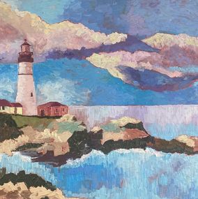 Painting, Landscape painting, impasto modern art, Dasha Pogodina