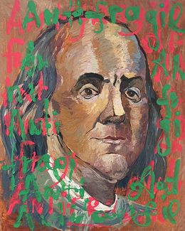Painting, Benjamin Franklin Pop Art Painting - Antifragile, Dasha Pogodina