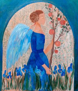 Painting, Angel Painting - Secret garden, Dasha Pogodina