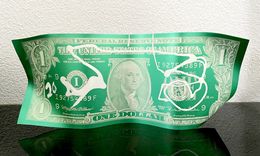 Sculpture, One dollar green hope, Karl Lagasse