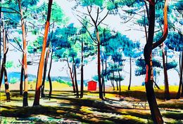Painting, La casa roja, Manuel Perez