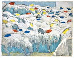 Print, Sheep Flock (Love), Menashe Kadishman