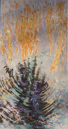 Painting, Arbre saule, Frisson du paysage, Nadine Pillon