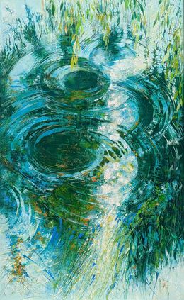 Painting, Eau et reflet , balayant ses larmes..., Nadine Pillon