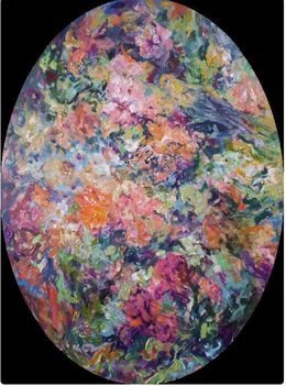 Painting, Flowers and Parrot, Anna Privaloff