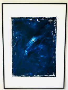Painting, Cosmos 1 / Reflet bleu sur papier, Sylvie Guyomard