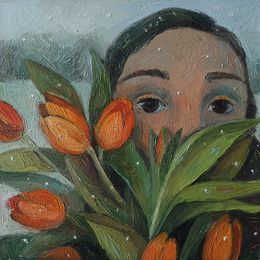 Painting, Orange tulips, Galya Popova
