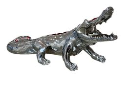 Sculpture, Crocodile en bronze chromé, Richard Orlinski
