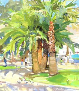 Painting, In the park of Barcelona, Neonilla Medvedeva
