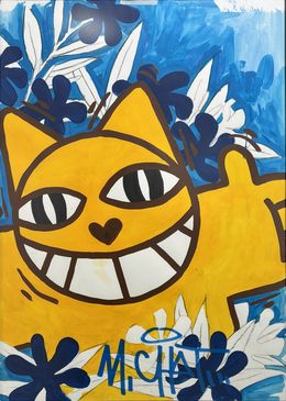 Painting, Fleur(s) bleu(es), M.Chat