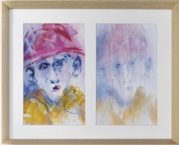 Painting, Les visages - Portrait en diptyque et Abstraction colorée, Kristof