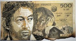 Painting, Gainsbourg sur billet de 500 F (G197), C215