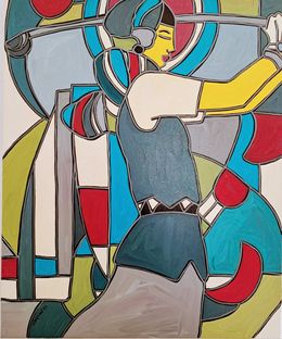 Painting, La Golfeuse, Patricia Kleyman