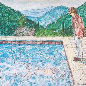 Print, Portrait of an Artist (pool with two figures) II (Inspired by David Hockney), Madsaki